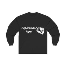 Load image into Gallery viewer, Men's Reparations Long Sleeve Tee White Print