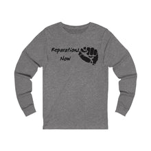 Load image into Gallery viewer, Women's Reparations Long Sleeve Tee Black Print