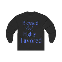 Load image into Gallery viewer, Men's Long Sleeve Blessed Tee Blue Print