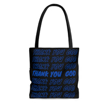 Load image into Gallery viewer, Thank You God Tote black/blue