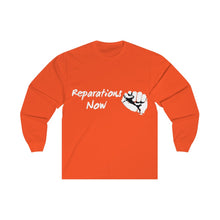 Load image into Gallery viewer, Men's Reparations Long Sleeve Tee White Print