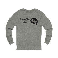 Load image into Gallery viewer, Women's Reparations Long Sleeve Tee Black Print