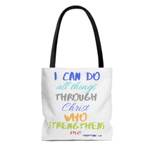 Load image into Gallery viewer, Strength Tote blue multicolor