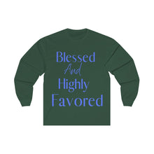 Load image into Gallery viewer, Men's Long Sleeve Blessed Tee Blue Print