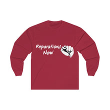 Load image into Gallery viewer, Men's Reparations Long Sleeve Tee White Print