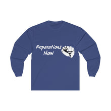 Load image into Gallery viewer, Men's Reparations Long Sleeve Tee White Print