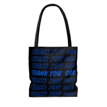 Load image into Gallery viewer, Thank You God Tote black/blue