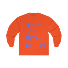 Load image into Gallery viewer, Men's Long Sleeve Blessed Tee Blue Print