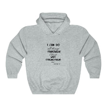 Load image into Gallery viewer, Unisex Strength Hooded Sweatshirt black print