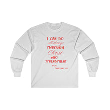 Load image into Gallery viewer, Men's Long Sleeve Strength Tee Red Print