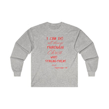 Load image into Gallery viewer, Men's Long Sleeve Strength Tee Red Print