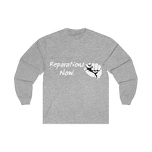 Load image into Gallery viewer, Men's Reparations Long Sleeve Tee White Print