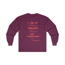 Load image into Gallery viewer, Men's Long Sleeve Strength Tee Red Print