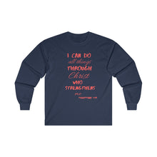Load image into Gallery viewer, Men's Long Sleeve Strength Tee Red Print