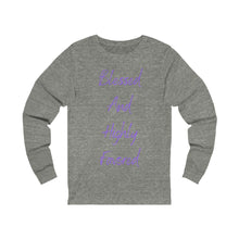 Load image into Gallery viewer, Women's Fitted Long Sleeve Blessed Tee Purple Print