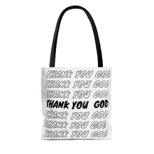 Load image into Gallery viewer, Thank You God Tote white/black