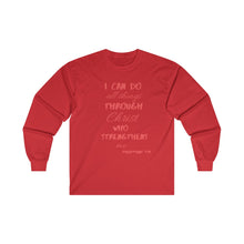 Load image into Gallery viewer, Men's Long Sleeve Strength Tee Red Print