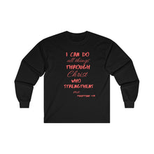 Load image into Gallery viewer, Men's Long Sleeve Strength Tee Red Print