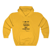 Load image into Gallery viewer, Unisex Strength Hooded Sweatshirt black print