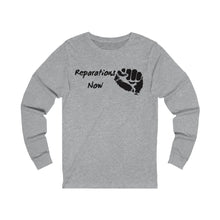 Load image into Gallery viewer, Women's Reparations Long Sleeve Tee Black Print