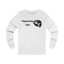 Load image into Gallery viewer, Women's Reparations Long Sleeve Tee Black Print