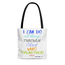 Load image into Gallery viewer, Strength Tote blue multicolor