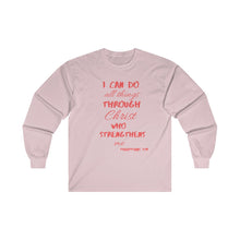 Load image into Gallery viewer, Men's Long Sleeve Strength Tee Red Print