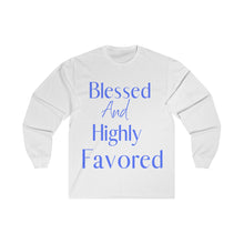 Load image into Gallery viewer, Men's Long Sleeve Blessed Tee Blue Print