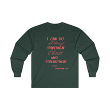 Load image into Gallery viewer, Men's Long Sleeve Strength Tee Red Print