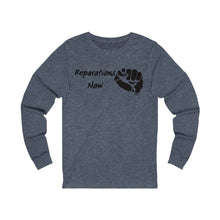 Load image into Gallery viewer, Women's Reparations Long Sleeve Tee Black Print