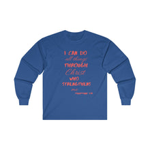 Load image into Gallery viewer, Men's Long Sleeve Strength Tee Red Print