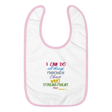 Load image into Gallery viewer, Pink Embroidered Baby Bib