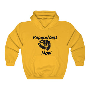 REPARATIONS NOW hooded sweatshirt