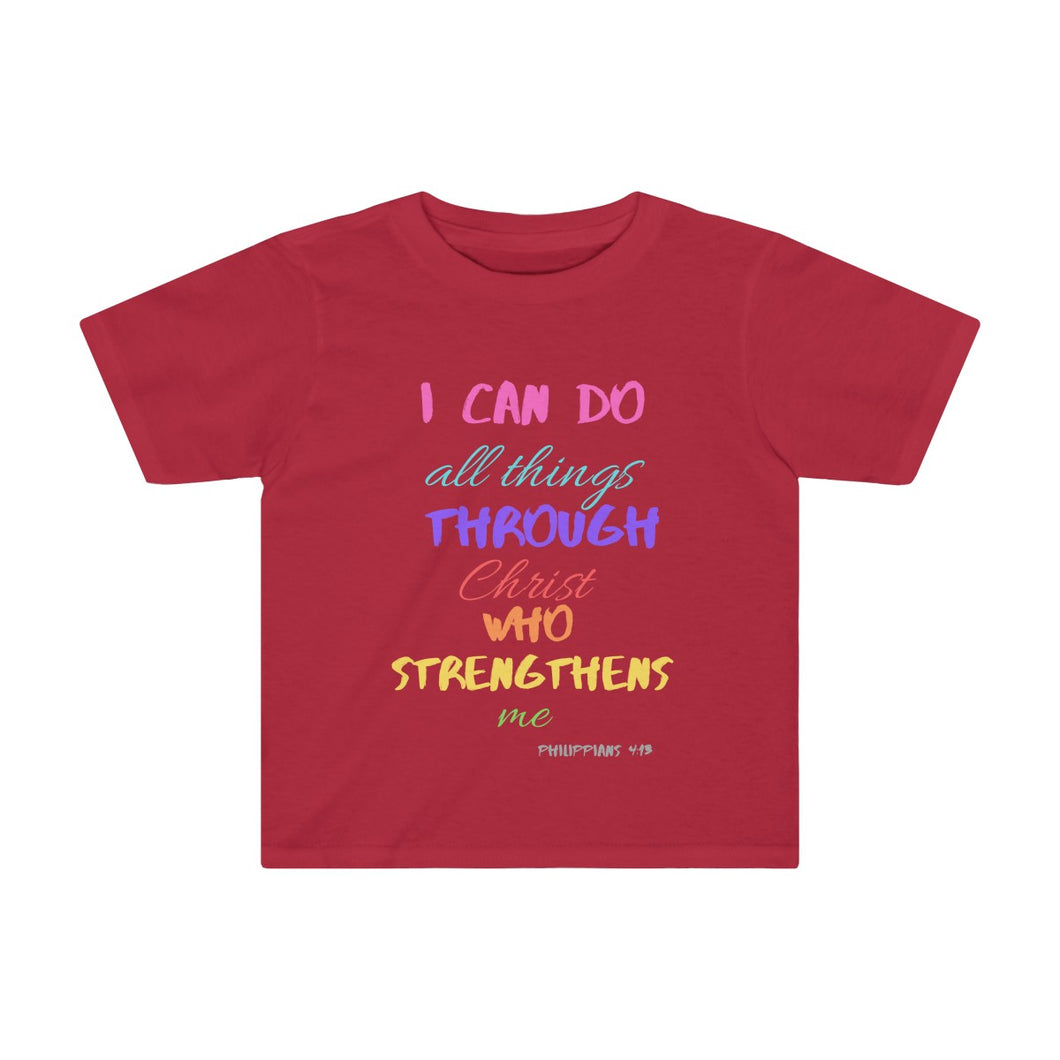Toddler Strength Tee Pink Multi Print
