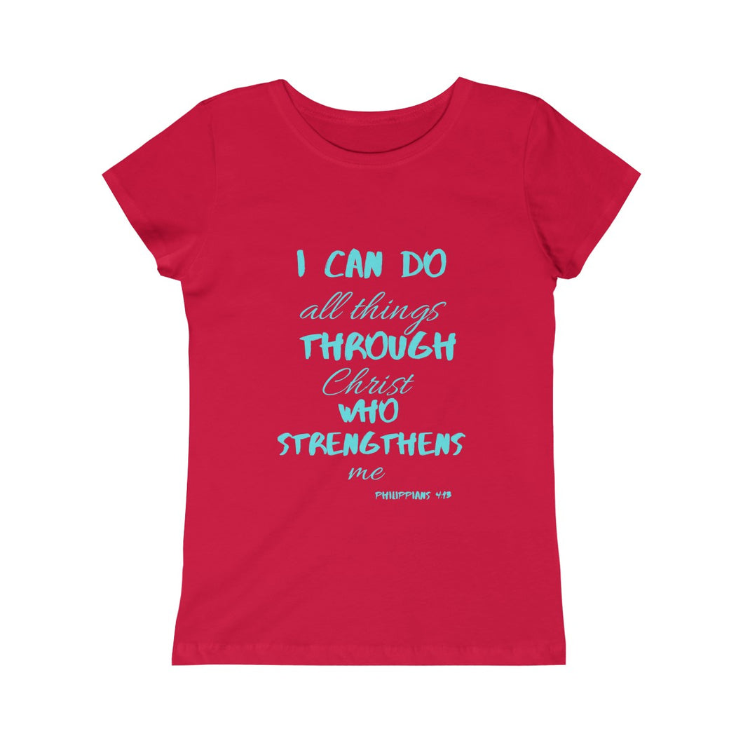 Girls Princess Strength Tee Blue Print