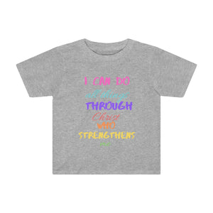 Toddler Strength Tee Pink Multi Print
