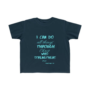 Young child's Strength Tee Blue Print