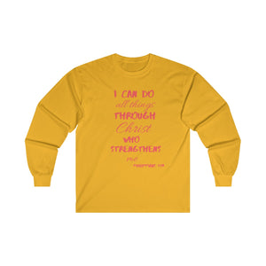 Men's Long Sleeve Strength Tee Red Print