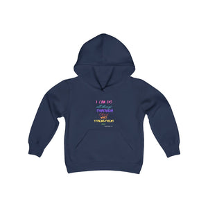 Youth Strength Hooded Sweatshirt Pink Print