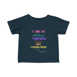Infant Strength Tee Pink Multi Print