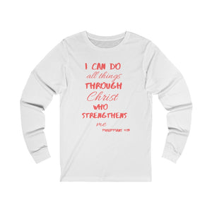 Women's Long Sleeve Strength Tee Red Print