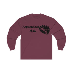 Men's Long Sleeve Reparations Tee Black Print
