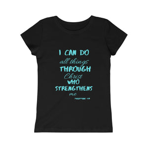 Girls Princess Strength Tee Blue Print