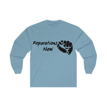 Load image into Gallery viewer, Unisex Reparations Long Sleeve Tee Black Print (additional colors)