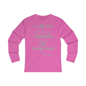 Women's Strength Long Sleeve Tee Grey Print