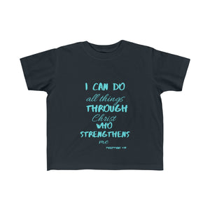 Young child's Strength Tee Blue Print