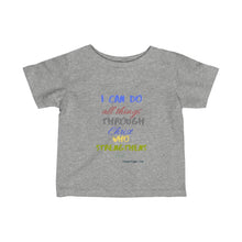 Load image into Gallery viewer, Infant Strength Tee Blue Multi Print
