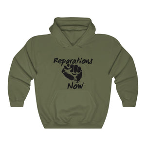 REPARATIONS NOW hooded sweatshirt