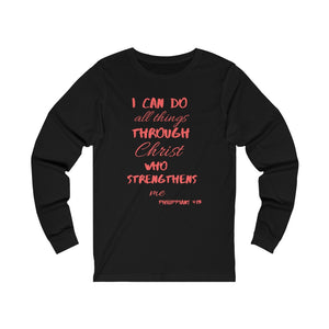 Women's Long Sleeve Strength Tee Red Print