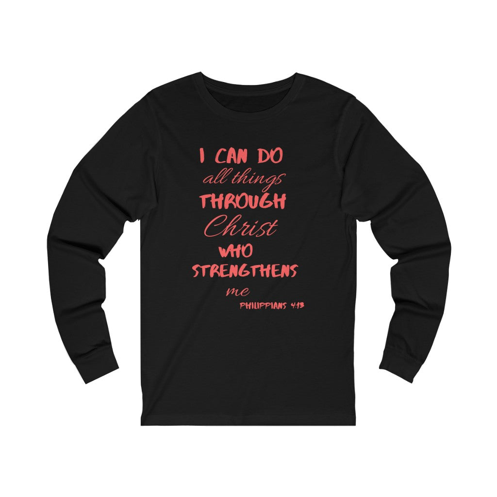 Women's Long Sleeve Strength Tee Red Print